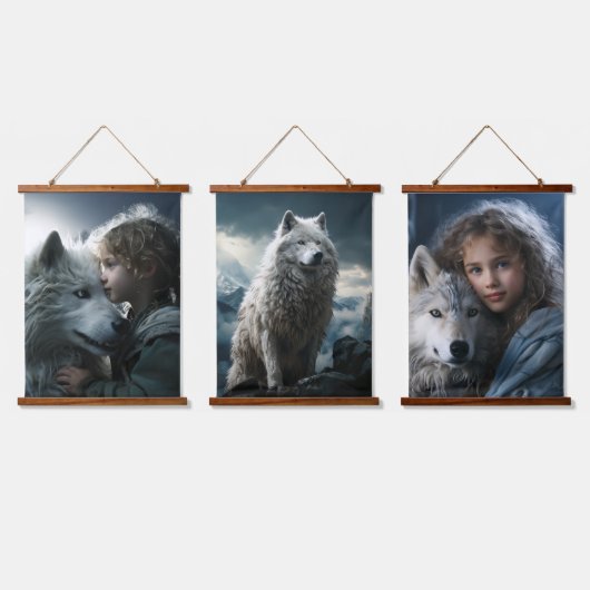 Freunde der Wildnis Wandteppich Mit Holzrahmen (Dreifach)