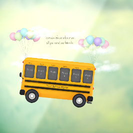 Freunde des Flying School-Busses mit Balloons 6 Fo Fensteraufkleber