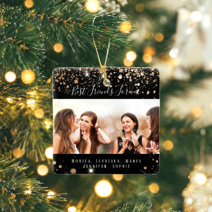 Freunde des Fotos für immer Name des schwarzen Gli Keramikornament