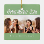 Freunde des grün-weißen Fotos Keramikornament (Rückseite)