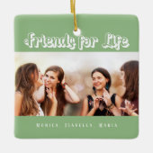 Freunde des grün-weißen Fotos Keramikornament (Vorderseite)