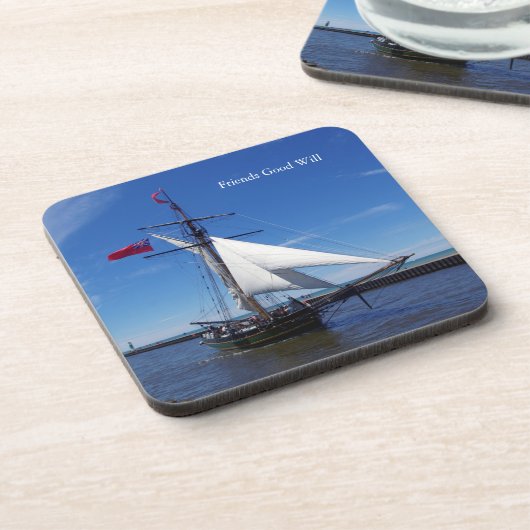 Freunde des guten Willens Set von 6 harten Unterse Getränkeuntersetzer (Linke Seite)