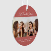 Freunde des Lebens Foto braune rote Namen Keepsake Ornament (Vorderseite)
