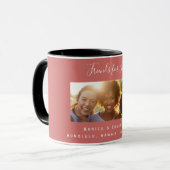 Freunde des Lebens Foto Namen braun rot Tasse (Vorderseite Links)