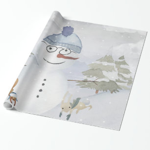 Freunde des Schneemans und des Winterwaldes Geschenkpapier