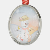 Freunde des Schneemans und des Winterwaldes Silbernes Ornament (Links)
