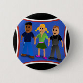 Freunde, die Hände halten - Button (Vorderseite)