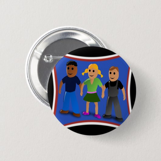 Freunde, die Hände halten - Button (Vorne & Hinten)