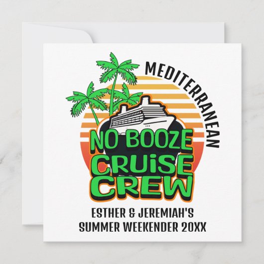 Freunde, die keine BOOZE CRUISE CREW Destination G Einladung (Vorderseite)