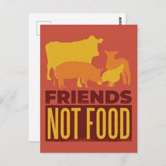 Freunde, die keine Tiere in der Lebensmittelindust Postkarte (Vorne/Hinten)
