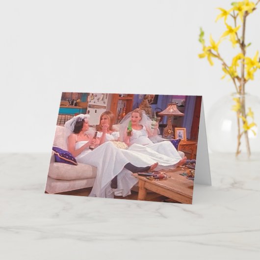 FREUNDE™| Die Mädchen in Hochzeitskleider Karte (Gelbe Blume)