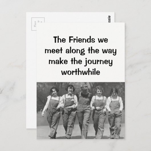 Freunde, die wir auf dem Weg zum Freundschaftsange Postkarte (Vorne/Hinten)