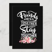 Freunde, die zusammen Bleibe haben Einladung (Vorne/Hinten)