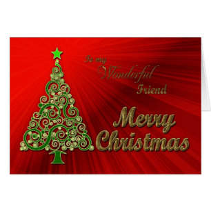 Freunde, eine goldene und rote Effekt Weihnachtska