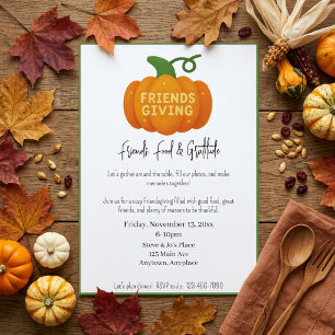 Freunde, Essen und Dankbarkeit Friendsgiving-Party Einladung