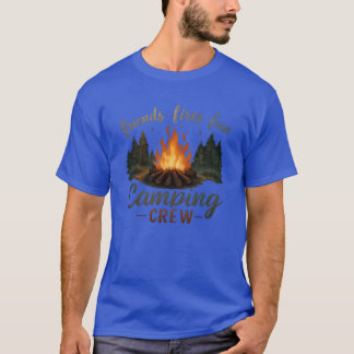 Freunde Feuer Spaß Camping Outr Abenteuer Junge T-Shirt