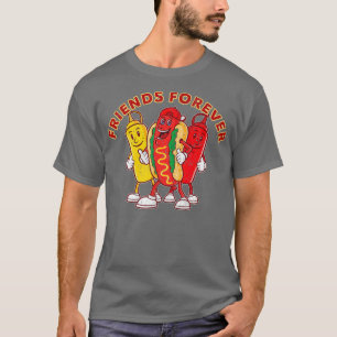 Freunde Forever Hot Dog Ketchup Mustard Funny T-Shirt
