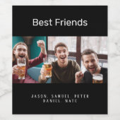 Freunde Foto Männer Typ schwarz Weinetikett (Einzelnes Label)