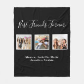 Freunde Foto Namen schwarz Fleecedecke (Vorderseite)