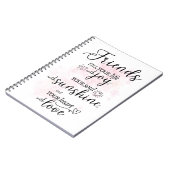 Freunde füllen Ihr Leben mit Freude aus Notizblock (Linke Seite)