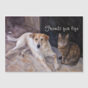 Freunde für die Leben Hund und Katze Magnetkarte