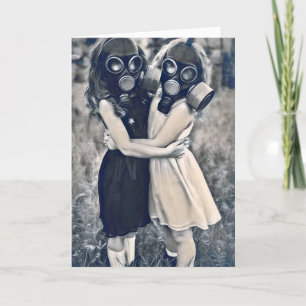 FREUNDE FÜR GAS MASK BESTIES GREETCARD DANKESKARTE