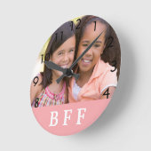 Freunde für immer BESTE FREUNDIN beste Mädchen Fot Runde Wanduhr (Winkel)