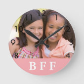 Freunde für immer BESTE FREUNDIN beste Mädchen Fot Runde Wanduhr (Vorderseite)