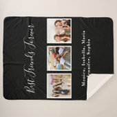 Freunde für immer BESTE FREUNDIN ernennt schwarzes Sherpadecke (Vorderseite (Horizontal))