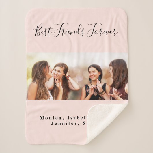 Freunde für immer BESTE FREUNDIN Rose Gold Rose Fo Sherpadecke (Vorderseite)