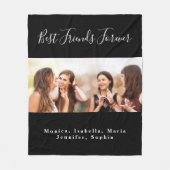 Freunde für immer BESTE FREUNDIN schwarze Fotos Fleecedecke (Vorderseite)