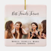 Freunde für immer erröten Foto Keramikornament (Rückseite)