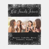 Freunde für immer Foto aus schwarzem Silber Fleecedecke (Vorderseite)