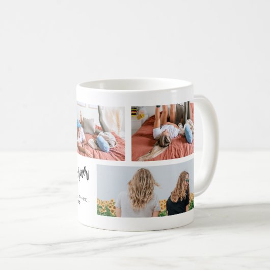 Freunde für immer Foto Collage Geschenk für BESTE Kaffeetasse (VorderseiteRechts)