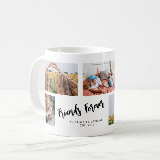 Freunde für immer Foto Collage Geschenk für BESTE Kaffeetasse (Vorderseite Links)