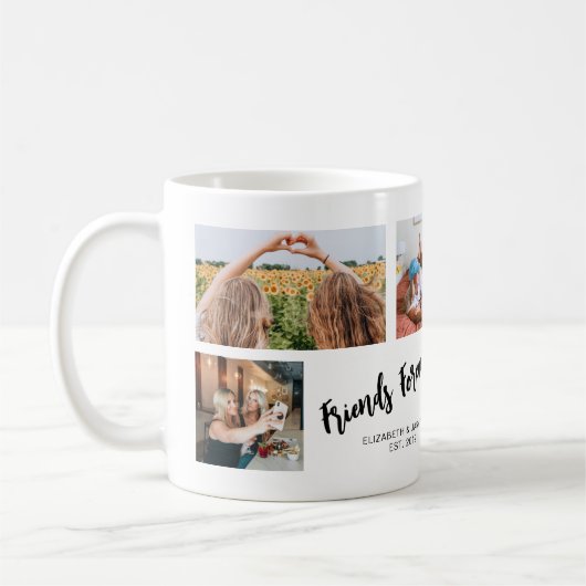 Freunde für immer Foto Collage Geschenk für BESTE Kaffeetasse (Links)