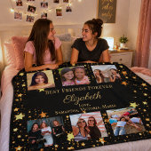 Freunde für immer Foto-Collage schwarz Gold Fleecedecke
