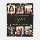 Freunde für immer Foto-Collage schwarz Gold Fleecedecke (Vorderseite)