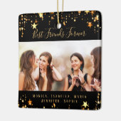 Freunde für immer Foto mit schwarzen goldenen Ster Keramikornament (Links)