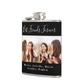 Freunde für immer Foto Namen Schwarz-weiß Flachmann (Links)