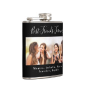 Freunde für immer Foto Namen Schwarz-weiß Flachmann (Rechts)