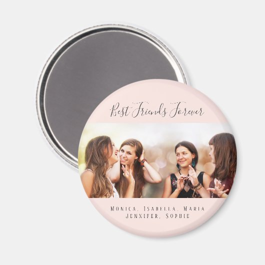 Freunde für immer Foto rosa Mädchen Magnet (Vorderseite/Rückseite)