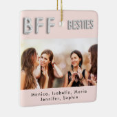 Freunde für immer Foto rosa Silberbestien Keramikornament (Rechts)