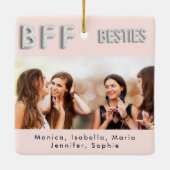 Freunde für immer Foto rosa Silberbestien Keramikornament (Rückseite)