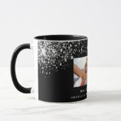 Freunde für immer Foto Schwarz-Silber-Glitzer-Name Tasse (Links)