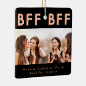 Freunde für immer Foto schwarze Rose Gold BESTE FR Keramikornament (Rechts)