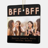 Freunde für immer Foto schwarze Rose Gold BESTE FR Keramikornament (Links)