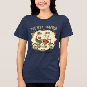 Freunde für immer Frosch Fahrrad T-Shirt – Vintage Tri-Blend Shirt