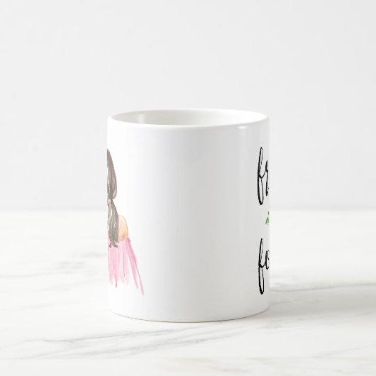 Freunde für immer Geschenk Tasse Schwarzes Haar un (Mittel)