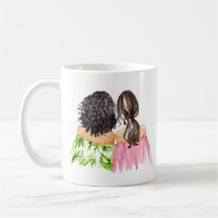 Freunde für immer Geschenk Tasse Schwarzes Haar un